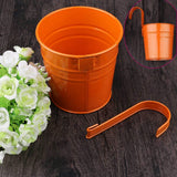 NEW 10 Pack Detachable Hook Metal Bucket Flowerpot Colored Garden Flower Pots/Hanging Flowerpots/Balcony Planters