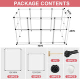 NEW Retails $80, 24 Panels Portable Small Animals Playpen, 48"x 24"x 28" Transparent Pet Playpen, Portable Plastic Enclosure, Puppy Play Pen for Indoors Outdoor Pet Fence for Guinea Pigs, Bunny, Ferrets, Hamsters, Hedgehogs
