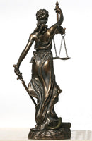 NEW Goddess of Justice Themis Lady Justica Statue Sculpture Figure Bronze Finish 11.8 inches- 30cm - Retails $129