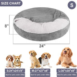 NEW Retails $45, MICOOYO Cozy Cave Dog Bed, Burrowing Dog Beds with Blanket Attached, Snug BeanBag Style Hooded Pet Cuddler Bed for Dogs and Cats, Small, Grey
