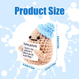 NEW Positive Potato, 3.27 Inch Funny Positive Potato Knitted Wool Potato Doll with Positive Cards Mini Potato Doll for Friends Party Decoration Encouragement (Blue Hat)