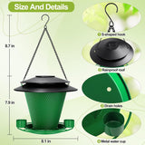 NEW Retails $87, YYWMWM Solar Bird Feeder Outdoors Wild Bird Feeders Metal Mesh Bird Feeder Outside Hanging Bird Feeder 2.5 lbs Capacity Green