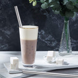 NEW [Angled Tips] 2 Pcs Jumbo Reusable Bubble Tea Straws & Smoothie Straws, 0.5" Wide Stainless Steel Straws, Metal Straws for Bubble Tea/Tapioca Pearl, Milkshakes, Smoothies | 1 Cleaning Brush & 1 Case