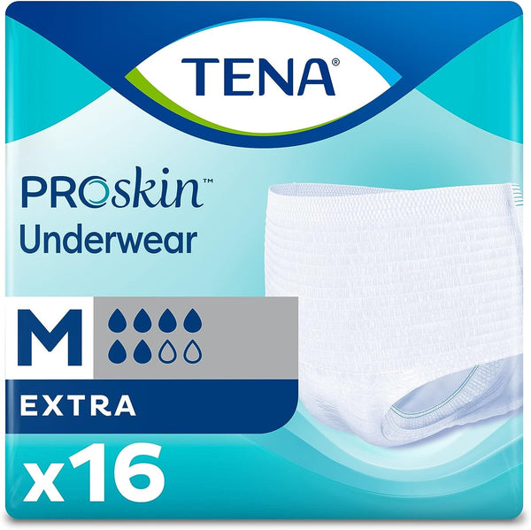 NEW TENA ProSkin Extra Breathable Underwear, Incontinence, Disposable, Moderate Absorbency, Medium, 16 Count