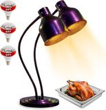 NEW Retails $194, Food Heat Lamp: [Rapid-Heating Bulbs Included] [Steady Heating] Commercial Food Warmer Lamp, Electric Heat Lamp for Food Catering Food Warming Lamp for Buffet Parties (32" (2-Head))
