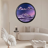 NEW Large 17.3" Wall Mounted Sand Art Liquid Motion 3D Dynamic Sculpture, 360°Rotate Wall Art, Moving Sand Art Décor, Deep Sea Sandscape, Glass Crafts Solid Wood Frame, Relaxing Quicksand Décor (Purple)