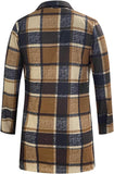 NEW Womens Plaid Print Casual Open Front Cardigan Jackets Fleece Long Sleeve Oversized Lapel Sherpa Coat with Pockets, Khaki, Sz L