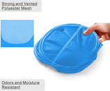 NEW BATTOO Deluxe Strong Mesh Pop up Laundry Hamper Basket with Side Pocket Foldable Hamper for Laundry Room, Bathroom, Kids Room, College Dorm or Travel Light Blue