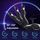 NEW Retails $365+ Assembled BestOffice Racing Gaming Chair, Black & White