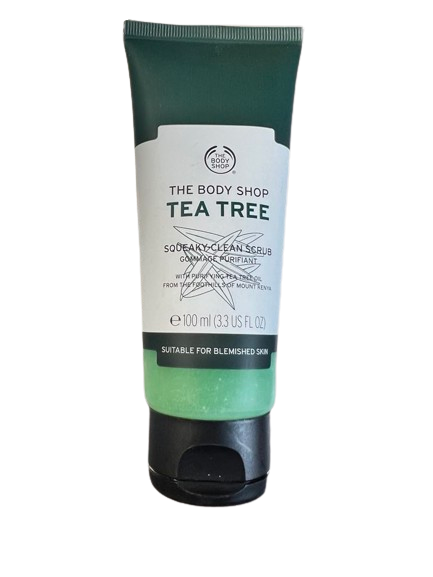 NEW The Body Shop Tea Tree Squeaky-Clean Exfoliating Face Scrub, 3.3 Fl Oz (Vegan)