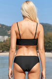 NEW Shekini Front Criss Cross Push Up Bikini, Black, Sz M