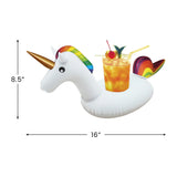 NEW Northlight Inflatable Unicorn Swimming Pool Floating Drink Holder - 16"