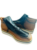 NEW Retails $65, Mens Boots Casual Alligator Look Zip Sides Fashion Slip On Boot, Sz 12
