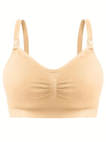 NEW Nursing Bra Without Steel Ring & Single-handed Buckles &Front Opening Buckles, No Sense Of Restraint Bra, Pregnant Women's Underwear With Plus Size Options, Light Beige, Sz M - Retails $73