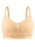 NEW Nursing Bra Without Steel Ring & Single-handed Buckles &Front Opening Buckles, No Sense Of Restraint Bra, Pregnant Women's Underwear With Plus Size Options, Light Beige, Sz M - Retails $73