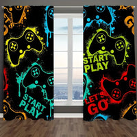 NEW 2pcs Gamepad Pattern Curtains Teen Favorite Curtains Rod Pocket Semi Blackout Window Curtains For Living Room Window Drapes Bedroom Room Decor Home Decor - 29.53*63.35inchX2pcs