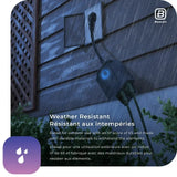 NEW Globe Electric Smart Beacon 2-Outlet Outdoor Plug, Bluetooth, Grounded, 125V 15A 1875W, 6 in Cord, 30 ft Remote, Black