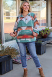 NEW Multicolor Aztec Print Zipped Split Neck Hoodie, Sz M, Retails $57