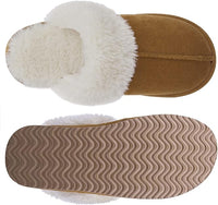 NEW Litfun Women's Fuzzy Memory Foam Slippers Fluffy Winter House Shoes Indoor and Outdoor, Chestnut, Sz 38-39 (7/7.5)