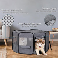 NEW Petsfit Top and Bottom Zipper Pop Up Dog Playpen for Travel and Camping, 33" Diameter x 21" Height, Retails $110+