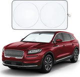 NEW EcoNour Car Windshield Sun Shade with Storage Pouch | Durable material for UV rays and heat protection | Car Interior Accessories for Sun Heat
