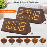 NEW Retails $55, DreamSky Wooden Alarm Clock with Large Numbers and Wooden Digital Clock with Temperature