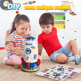 NEW Skirfy Sprinkler Rocket Launcher Outdoor Water Toys for Kids, Rocket Design Water Powered Liftoff 9-16ft & Spin, Summer Garden Water Play Toys & Birthday Gift for Girls Boys Age 3-12 Year Old (White), Distressed Box, Contents Are Perfect