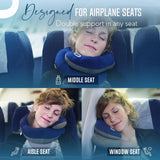 NEW Retails $60, BCOZZY Chin Supporting Travel Pillow Supports the Head, Neck and Chin in in Any Sitting Position. A Patented Product. Adult Size, NAVY, Large