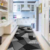 NEW TUOJINRUIDA Runner Rug Carpet for Hallway 2'7" x 6' (80x180cm) Geometric Design Anti Skid Floor Mat with Non Slip Grip Back for Kitchen Laundry Room Bedroom Bathroom and Entryway Black/Grey