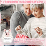 NEW Mini Funny Positive Pig Cute Mini Crochet Pig Decor with Positive Affirmations Cards for Cheer Up Novelty Gifts