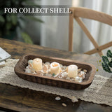 NEW 16.5" Hanobe hand carved Wood Dough Bowl: Centerpiece Table Decoration Natural Candle Holder Tray Decor Rustic Brown Hand Turned Trough for Decor! OURS is 16.5", Dough Bowl Only contents not included