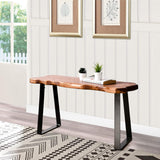 NEW Retails $130, WELLAND Wood Entryway Bench with Metal Legs, Mid-century Modern Bench for Living Room, Indoor, Porch, Farmhouse