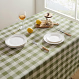 NEW Retails $79, Softalker Outdoor Checkered Tablecloth Rectangle, Spring Summer Linen Cotton Gingham Table Cloth with Tassel, Heavy Duty Wrinkle Free Buffalo Plaid Table Cover for Picnic Camping - 55 x 102 Inch, Sage
