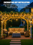 NEW Solar String Lights Outdoor Waterproof, 2 Packs Total 66FT 200 LED Solar Fairy Lights with 8 Light Modes, Solar Powered Firefly Lights Outdoor for Patio Yard Tree Garden Christmas (Warm White)