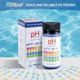NEW AAwipes pH Test Strips 0-14: 100 Strips Universal Litmus Paper pH Test Strips for Liquid Testing & Water & Food and Urine and Saliva, pH Level Testing from 0-14 Fast Results in Seconds (K05-100), Exp: 09/27