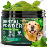 NEW Sealed, Dog Dental Powder, Dog Teeth Cleaning Powder with Natural Herbal Blend & Postbiotics, Dog Teeth Cleaning, Targets Tartar & Reduces Plaque & Bad Breath for Dogs & Cats, Mint - 150Grams, BB: 10/27