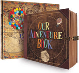 NEW Our Adventure Book Travel Diary Photo Album - Retro Style Souvenir, Vintage Scrapbook, DIY Guestbook for Anniversary, Wedding, Baby, Friend Gift - Valentine's Day Gift (Ball)