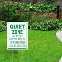 NEW Quiet Zone Please Be Considerate of Our Residents And Our Neighbors Sign, 12"x16" Aluminum Sign for Outdoor Use