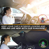 NEW EcoNour Car Windshield Sun Shade with Storage Pouch | Durable material for UV rays and heat protection | Car Interior Accessories for Sun Heat