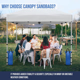 NEW Retails $65, HACER Extra Large Pop-up Canopy Weights Sand Bags, Heavy Duty Stability 4-Pack for Tent Gazebo Outdoor Instant Sun Shelter Canopies (Blue, Without Sand)