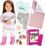 NEW Retails $85+ Our Generation Deluxe Sandy Doll Set! Doll OG Deluxe - Sandy and Off to Winter Camp! 18" - Log Cabin Vacation