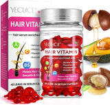 NEW Hair Vitamin Serum Capsules, Hair Treatment Serum Oils - No Rinse with Argan Macadamia Avocado Oils - Enriched Hair Vitamins A, C, E, Pro B5-40 Capsules for Women Men Hair Repair