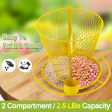 NEW Retails $87, YYWMWM Solar Bird Feeder Outdoors Wild Bird Feeders Metal Mesh Bird Feeder Outside Hanging Bird Feeder 2.5 lbs Capacity Yellow