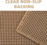 NEW Upgraded Waffle Bath Mat Non Slip Super Absorbent Quick Dry Bath Mats for Bathroom Floor Machine Washable Bathroom Mat Ultra Soft Boho Bathroom Rugs with Tassels Beside Tub, 17" x 24", Brown