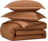 NEW Retails $170, Bedsure Cotton Duvet Cover King - 100% Cotton Waffle Weave Hazel Duvet Cover King Size, GentleSoft™ and Breathable Bedding Set for All Season, 104"x90"