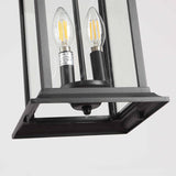 NEW Retails $297+, Smeike Large Outdoor Pendant Light, 2-Light Exterior Light Fixture for Porch Modern Outdoor Hanging Lantern Light in Matte Black Finish with Clear Glass