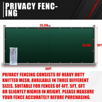 NEW C&T 6 Ft x 50 Ft Green Fence Privacy Screen with Aluminum Grommets Heavy Duty 142 GSM for Wall Garden Yard Backyard Outdoor - Retails $73+