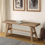 NEW Retails $140, Wnutrees 39" Farmhouse Wood Bench, Rustic Solid Wood Dining Room & Entryway Bench Seat for Indoors, Easy Assembly, Natural, Bench is Assembled