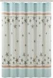 NEW Tremiti Aqua Starfish Sea Polyester Farmhouse Shower Curtain, Printed Green Striped Ocean Waterproof Modern Beach Bathroom Curtains, 72" W x 72" L