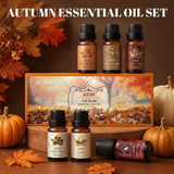 NEW Auelife Fall Essential Oils Set for Diffusers for Home, 6 x 10ml Fall Scents with Pumpkin Spice, Vanilla, Apple Cider & Maple Butter for Candle Making, Soap Making,Holiday Gift Set